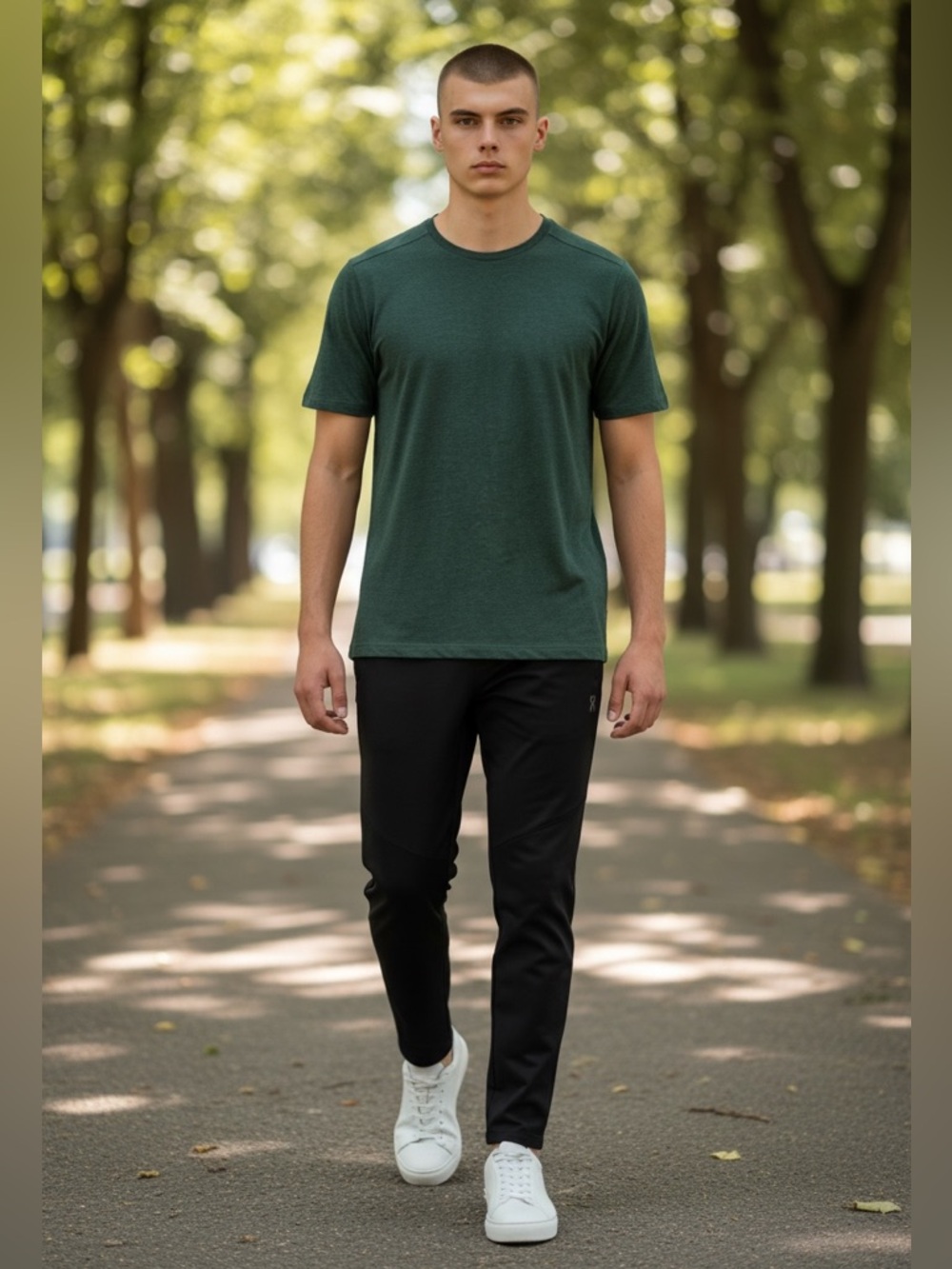 On Running Men's Active-T Performance Shirt Olive Green Dark Ivy XL